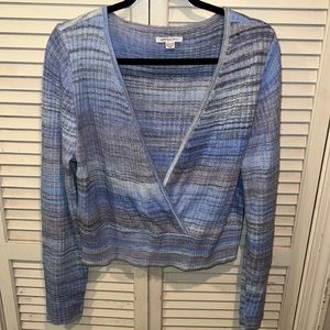 AE Blue Striped Sweater Crop Top